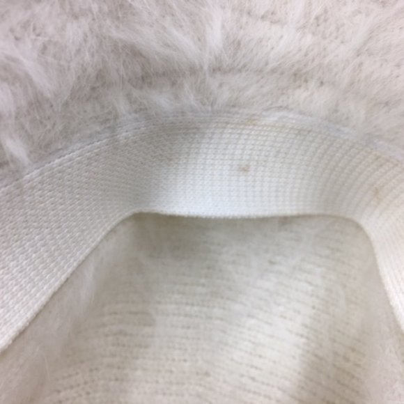VTG 90s Parkhurst White Fuzzy Angora Mix Wide Adj Wired Brim Hat 22" - Picture 9 of 10